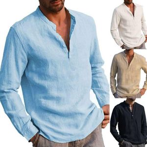 Men's T Shirts Mens Long Sleeve Button T-Shirts Casual Comfy Plain Pullover Tops Tee UK