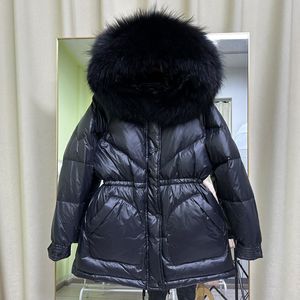 Mulheres Down Parkas Women Winter Coats Jaqueta Pusher Real Pur curto moda moda feminina engrossar roupas de roupa quente Roupas à prova d'água 221205