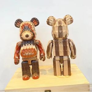 新しいスポットゲームベアブリック400％木製地平線波チェスパターン潮handmade飾り28cm