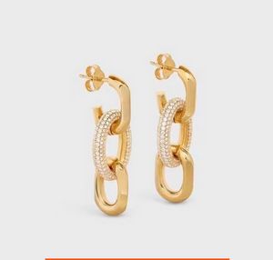 Ins novo em brincos de jóias finas de luxo para mulheres pingente k colar de coração de ouro com contas gravadas três anéis brincos de furo completo