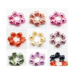 Decorative Flowers Wreaths Rich Color Artificial Flowers Scenerys Flower Head Wedding Birthday Party Wall Decor Craft Supplies Pro Dhpjc