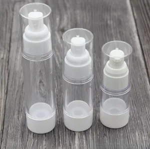 15 ml 30 ml 50 ml tom luftlös flaskelotion grädde pump plastbehållare vaccum spray kosmetiska flaskor dispenser bärbar för resor