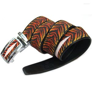 Belts Unique Designer Thailand Authentic Real Stingray Skin Male Waist Strap Exotic Genuine Leather Automatic Buckle Men's Chic