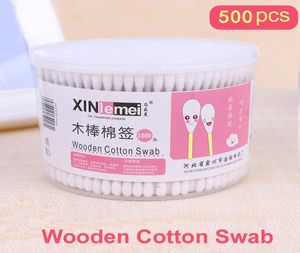 500pcsBox Wooden Cotton Swabs Doubleheaded Disposable Cotton buds Tips Nose Ear Cleaning Soft Cotton Swabs Makeup Tool9272698 on Sale