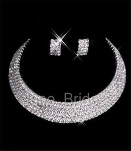 Klassieke ontwerper sexy memade diamanten oorbellen ketting feest prom formele bruiloft sieraden set bruidsaccessoires in stock9050240