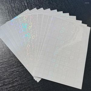 Gift Wrap 50 Sheets Holographic Butterfly Foil Adhesive Tape Back Stamping On Paper DIY Package Color Card 105x165mm