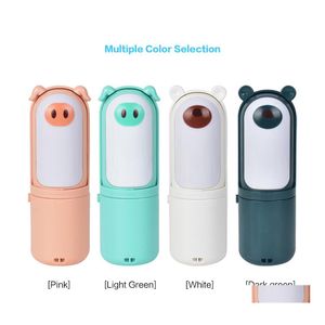 Nattlampor Brelong USB Portable Mini Dualuse Fan Night Light Child Toy Lighting Bear Lamp Home Office 1pc Drop Delivery Lights Indo Oty5J