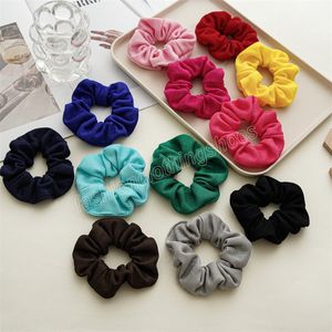 Koreansk silke handgjorda elastiska h￥rband scrunchie mode satin fast f￤rg h￤stsvans h￥llare h￥rrep