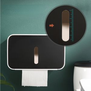 Toilet Paper Holders Punchless Wall Mounted Towel Box Waterproof Tissue Roll Dispenser Bathroom Organizer 221205