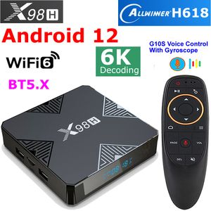 X98H Smart Android 12 TV-Box Allwinner H618 3D 4K BT5.0 Wifi 2.4G5.8G Set-Top-Box 4 GB 32 GB mehrsprachiger Mediaplayer