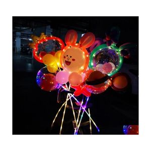 Andra festliga partier LED Cartoon Bobo Ball Balloon Party Supplies With Lamp Children Gift Rabbit Cute Balloons Christmas W DHB4L