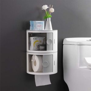 Toalettpappershållare Creative Holder Shelf Waterproof Wall Mount Tray Roll Tube Storage Box Tissue 221205