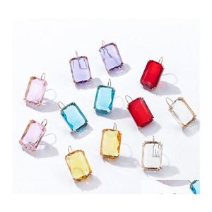 Dangle Chandelier Transparent Resin Dangle Earring For Women Bohemia Trendy Geometric Square Acrylic Drop Earrings Wedding Jewelry Dha0L