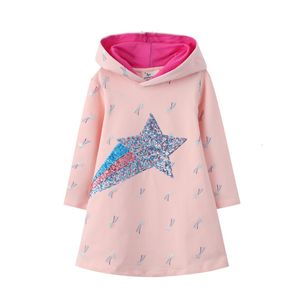 Girl's Dresses Jumping Meters Arrival Star Beading Princess Girls Cotton Children's Clothes Autumn Kids Costume Toddler Dress 221203