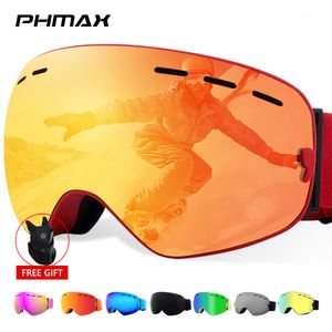 Ski Goggles PHMAX Men Snowboard Glasses Women Winter Outdoor Snow Sunglasses UV400 Double Layers Lens Anti-Fog ing 221203