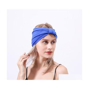 Headbands Women Headpiece Stretch Turban Hair Accessories Headwear Yoga Run Bandage Bands Headbands Wide Headwrap Drop Delivery Jewe Dhk3L