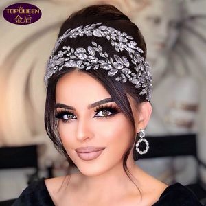 Sparkle Crystals Bridal Tiaras Headpieces Crown For Wedding Rhinestone Hair Piece Headbonad Bride Hair Smycken Kvinnor Prom Hairband280G