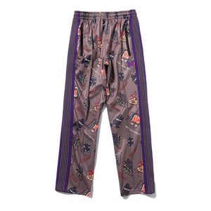 Men's Pants 2021 Needles Brown Sports and Leisure Pants Men Women Butterfly NEEDLES Hip Hop Track High Street Streetwear Ribbon Sweatpants T221205