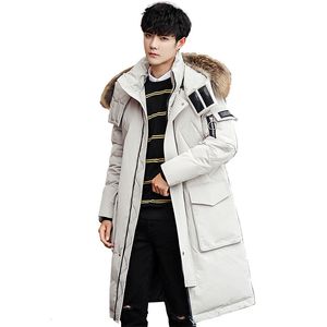 Men s Down Parkas Winter Thick Youth Man Puffer Coat Long Military Fur Hood Warm Tactical Bomber Korean 221203