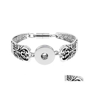 Charmarmband snap -knapparmband passar 18mm metallknappar noosa bitar armband antika sier smycken droppleverans dhdkm