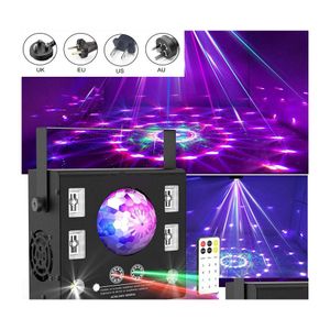 Oświetlenie laserowe LED Stage Laser oświetlenie DMX Projektor 4 w 1 Strobe Flash Pilot sterowanie Magic Crystal Ball Effect Belka Spot Xmas otwrk