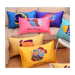 Pillow Case Chinese Zodiac Printing Pillowcase Cartoon Comic Children Pillow Er Lovely Student Household Vehicle Use Dog Rabbit 8 9D Dhqlr