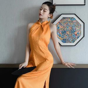 Ubranie etniczne Summer Sleepeveless Qipao Bankiet Chińska sukienka Kobiet Druku