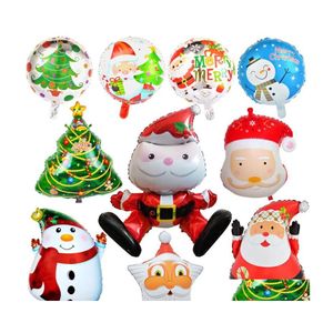 Рождественские украшения стиль воздушного шарика творческая идея авиабалон алюминиевый фильм Сфера Рождество украсить Санта -Клаус Три Дерево снеговик Пингуи Дхго4