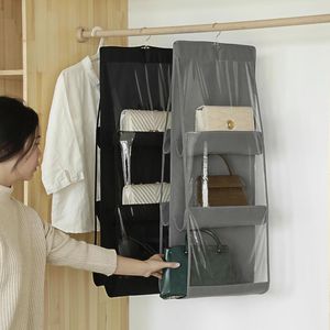 Pudełka do przechowywania 6/8 Pockets Shelf Tote Rack Bag Odep wisząca torebka torebka Organizator szafy szafy garderoby