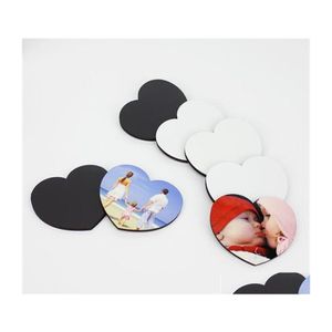 Fridge Magnets Diy Sublimation Blanks Fridge Magnets Festival Arts And Crafts Soft Refrigerator Magne Magnetic Tape Heartshaped Drop Dhj6S