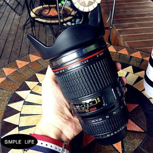 Thermoses Simple life creative personality SLR camera lens thermos cup holding stainless steel vacuum coffee desktop office mug 221203