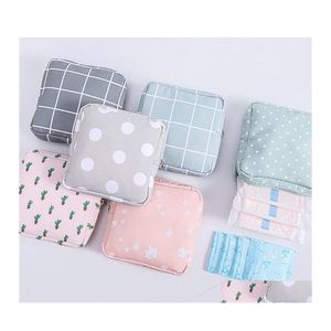 Bolsas de armazenamento Moda Moda Small Cosmetic Bag Travel Travel Mini Sanitary Napkin Storage Money Cartick Lipstick carteira 5669 Q2 Drop Deli Dhy5i