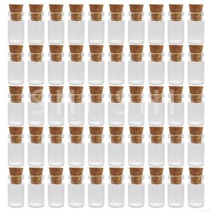 Makeup Tools 100pcs Mini Glass Bottles with Cork Stoppers Storage Bottles Empty Clear Small Vials Container 05ml 1ml 15ml 2ml 25ml 5ml 221205
