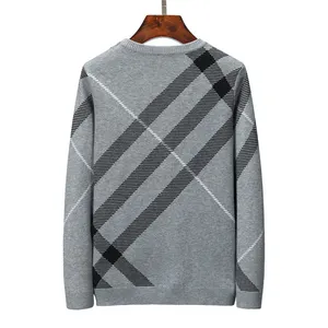 Projektanci sweter męskie damskie brown sweter gradient w paski Swetigan senior klasyczny wielokolorowy okrągły szyja jesienna zima hey ciepło wygodne top3