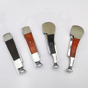 More Styles Smoking Colorful Natural Wood Stainless Steel Multi-function Fold Folder Dry Herb Tobacco Handpipes Bowl Clean Knife Scraper Cigarette Holder