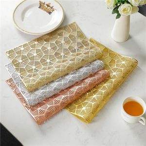 Table Napkin Geometric Relief Weave Insulation Pad PVC Life 2 Pieces Set Kitchen Mats Art Decorative Steak Plate Mat