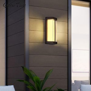 Vägglampor ankomst modern ledlampa för villa grind trappa balkong trädgård ljus utomhus vattentät belysning svart