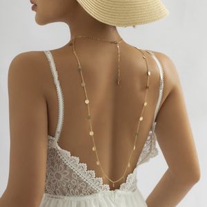 Frans glitter bröllopstillbehör bakre halsbandsmycken för djup v-back bröllop brudparty promenad klänning