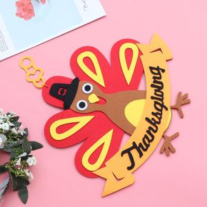 Weihnachtsdekorationen Thanksgiving Filz Truthahn hängender Anhänger Wandtür Ornament Partyzubehör für Heimdekoration