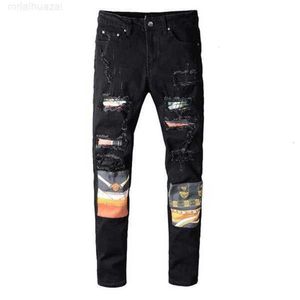 Mäns jeans 20SS MENS DESIGNER ENLESSED RIPD BIKER SLIM FIT MOTORCYCLE DENIM FÖR MÄNS S TOPA KVALITETSMODE JEAN MANS PANTS POUR HOMMES #649UKE4