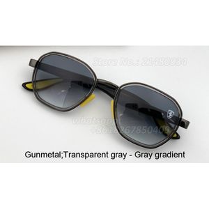 Groothandel zeshoek vierkante zonnebril gradiënt kleur uv400 zonnebril voor mannen dames trend anti-uv retro zonnebril gafas 51 mm glazen lens flitsspiegel