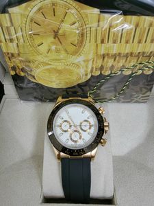 Com a caixa original de 40 mm de relógio mecânico automático 904L All Rubber Ceramic Watch Fale dobrável Buckle impermeabilizado Super Bright Sapphire Relógios Montre de Luxe 2023