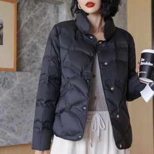 Women's Down Parkas Autumn Winter Women Jacket Light Thin White Duck Coat Lady Short Warm Loose Single Breasted Puffer Outwear 221205