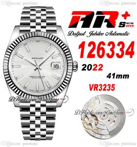 ARF 126334 41 VR3235 Otomatik Erkek Saat Tarihi Yivli Çember Gümüş Çubuk Dial 904L Jubileesteel Bilek Süper Edition Aynı Seri Garanti Kartı Just Puretime G7