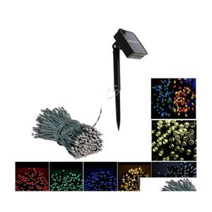 LED -str￤ngar 200 LED Solar Light Outdoor Waterproof String Fairy Lights Christmas Garland Powered Street Lamp f￶r Garden Decoration D OTJMN