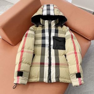 디자이너 남자 다운 자켓 격자 무늬 두꺼운 코트는 가을과 겨울 양쪽에 마모