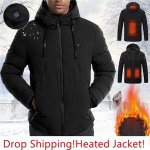 Men s Down Parkas Men Whole Areas Heated Jacket USB Winter Outdoor Electric Heating Jackets Warm Sports Thermal Coat Clothing Heatable Cotton 221205