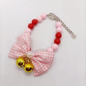 Dog Apparel 1 Set Puppy Hairpin With Extension Chain Kitten Necklace Cat Bow Collar Hair Clip