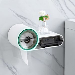 Toalettpappershållare vattentät dispenserhållare badrum vävnadslåda väggrulle lagring tillbehör 221205