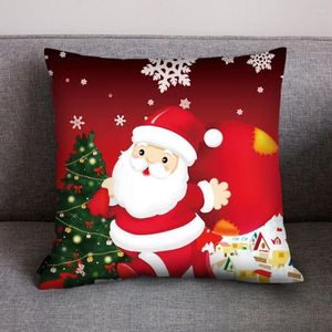 Christmas Decorations Merry Cushion Cover Home Decor Sofa Pillow Case Seat Car Elk Snowflake Print Throw Pillowcase Year Gift